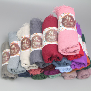 CCY Chine Logo personnalisé Écharpes pour dames Écharpe en coton sergé Foulard en jersey côtelé Hijab Foulard moderne pour musulmanes de Dubaï - Product Image 2