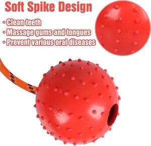 Jouet pour chien robuste pour la lutte de traction - Balle en caoutchouc interactive sur corde pour la mastication agressive et l'entraînement - Product Image 2