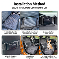 Tapis de voiture pour animaux avec 8 planches rigides, hamac de voyage pour chien, extension de siège arrière, coussin large, résistant à la saleté et aux rayures