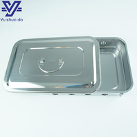Conteneur de stérilisation autoclavable en acier inoxydable avec poignée, plateau chirurgical perforé, couvercle verrouillable pour instruments de laboratoire
