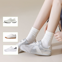 2025 nouveau Design de haute qualité Logo personnalisé mignon dentelle chaussettes femmes dames printemps été couleur unie coton peigné élastique équipage chaussettes