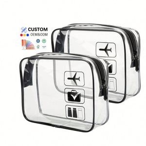 Sac de maquillage personnalisé, imperméable, en PVC transparent, pour cosmétiques, jouets, voyage, approuvé par la TSA, trousse de toilette pour femmes et hommes - Product Image 1