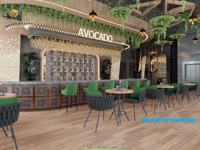 Plan d'aménagement intérieur moderne et simple pour bar à cocktails, design rétro de comptoir de restaurant, ensemble de mobilier de bar commercial, vente directe d'usine