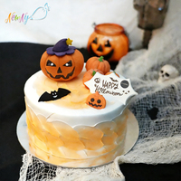 Suministros de Decoración de Pasteles de Grado Alimenticio Personalizados al por Mayor, Adorno de Azúcar de Calabaza Comestible con Certificación Halal para Pastel de Feliz Halloween