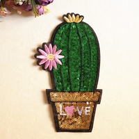 OFFRE SPÉCIALE! Patchs LOGO brodé personnalisé à paillettes de CACTUS, pour vêtements, t-shirts, JEANS, 27.8x16cm, 1 pièce