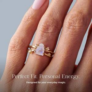 925 זהב ירח דבש טבעי של נשים ורד קוורץ ספיר אגור ספיר amethyst טבעות אירוסין טבעות אירוסין - Product Image 6