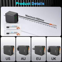Chargeur Schitec OEM 2 en 1 AU 35W Gan avec câble rétractable Usb c 35w Max Gan Pad Chargeur pour téléphone portable