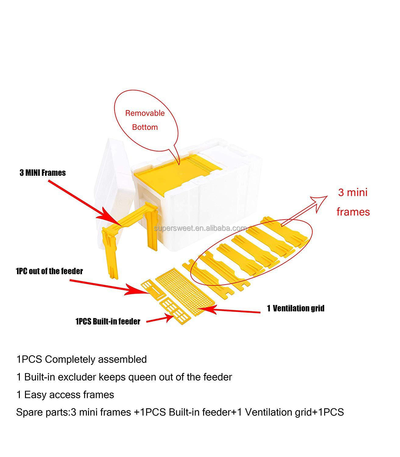 البلاستيك التزاوج النوافذ النحلية صناديق تربية النحل القصيرة الرغوة البوليستيرين صناديق النحل مجموعة بداية تربية النحل التزاوج ESP