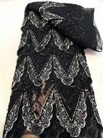 Tissu brodé de fleurs en relief 3D avec perles pour robes de mariée et robes de soirée - Robes de mariée et tenues de soirée