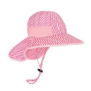 TXL207-Gorra de playa de malla transpirable para exteriores, sombrero de cubo de viaje para niños en 8 colores, gorros de Sol para montar en montañismo, sombrero de pescador para niños