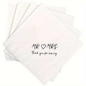 Juego de 50 Servilletas Románticas <span class=keywords><strong>Mr</strong></span>. y Mrs. para Decoración de Mesa de Boda, Accesorios Completos para Fiesta de Compromiso y Regalos Creativos de Aniversario - Product Image 6
