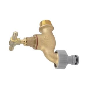 Robinet à eau mural en laiton au design moderne Connexion filetée à poignée en acier et fer à ouverture rapide pour tuyau d'arrosage Bassin poli - Product Image 3