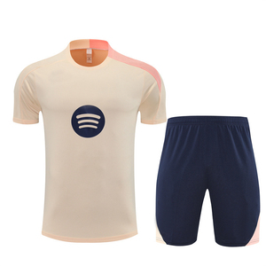 Uniformes de Fútbol de Verano, Conjunto de Entrenamiento de Manga Corta, Jersey 25/26 Barcelona, Transpirable, Poliéster, Secado Rápido, Cuello Redondo, Unisex - Product Image 1