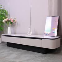 Ensemble de table basse et console TV minimaliste moderne - Finition en marbre de haute qualité - Taille personnalisable - Montage facile - Meubles de salon