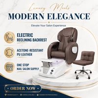 Spa pour les pieds multifonctionnel, bain à remous, massage par rouleaux pour salon de manucure, chaise de pédicure de luxe