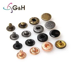 Botão de pressão personalizado para fecho de pressão, venda no atacado de alta qualidade, 15mm, botão de pressão, 11 mm