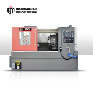 BR-200L eğimli tip fiyat torna makinesi CNC eğimli yatak yüksek hassasiyetli Metal eğimli eğimli yatak CNC torna makinesi