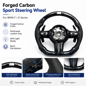 Kit de Volant Sport en Fibre de Carbone à Fond Plat avec Écran LED et Indicateur de Vitesse, Démontage Rapide, Cuir Perforé, Design Sportif, OEM ODM - Product Image 2