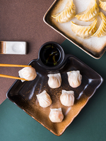 Vente chaude Style japonais carré grès émaillé salle à manger 7.5 "Restaurant boulettes en céramique assiettes à sushi plats