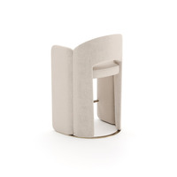 Tabouret de bar en cuir Caracole Overlap, ivoire, style moderne et luxueux