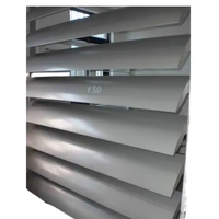Fenêtre à persiennes en aluminium à lame courbée de style aérodynamique en forme de fusif, pour bâtiments extérieurs, pare-soleil, ventilation, ouverture horizontale