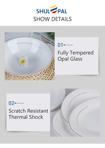 Plaques de chargeur de 10 "opale blanche, nouveau Design avec garniture à motifs en or, pour <span class=keywords><strong>lunettes</strong></span>, - Product Image 6