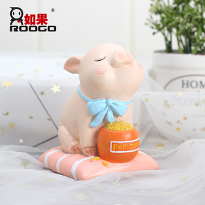 <span class=keywords><strong>Figurine</strong></span> de cochon musical en polyrésine écologique artisanale en gros, design cochon bouffant jouant de l'ukulélé, en résine peinte <span class=keywords><strong>à</strong></span> la main pour cadeau - Product Image 3