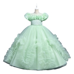 Lujoso elegante fiesta niñas tutú niños boda vestido de baile Navidad vestido largo para niños Fille 4 6 8 10 12 años - Product Image 1