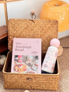 Rectangular Handmade Seagrass Vintage Style Hand Woven Rattan <strong>Wicker</strong> <strong>Storage</strong> <strong>Basket</strong> for Wardrobe Desktop Eco-Friendly Clothes - Product Image 4