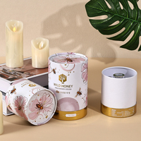 Emballage cylindrique en carton kraft de luxe pour aliments personnalisés écologiques, thé, café, bougies, boîte ronde en verre pour miel, tube en papier