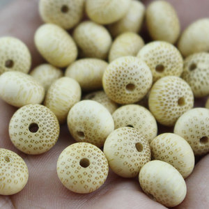 Perles de bambou dorées 6x9mm, motif grain de bois, perles polies dispersées pour bracelet DIY, accessoires de perles bouddhistes - Product Image 3