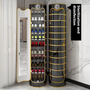 Désinfection intelligente 360 Armoire à <span class=keywords><strong>chaussures</strong></span> rotative moderne en bois haute verticale cylindrique Rack Home Door Storage Narrow - Product Image 2