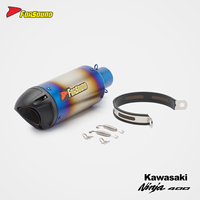 Système d'échappement pour moto Kawasaki Ninja 400 Z400, prix de gros Forsound Factory, silencieux rectangulaire à double sortie bleu brûlé