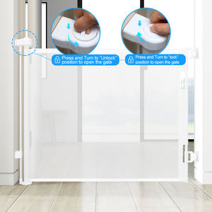 Barrière de sécurité pour bébé rétractable en maille d'intérieur PVC+ABS Barrière de porte pour bébé de cuisine et de chambre à coucher Barrière de sécurité pour bébé rétractable - Product Image 2