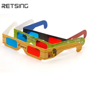 Kacamata Cyan Merah Membuat Logo Kertas Kacamata Film 3D