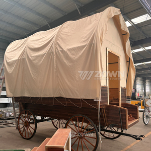 Meilleur prix Glamping Wagon Chariot Tente de camping mobile en bois Chariot en vente pour le camping - Product Image 1