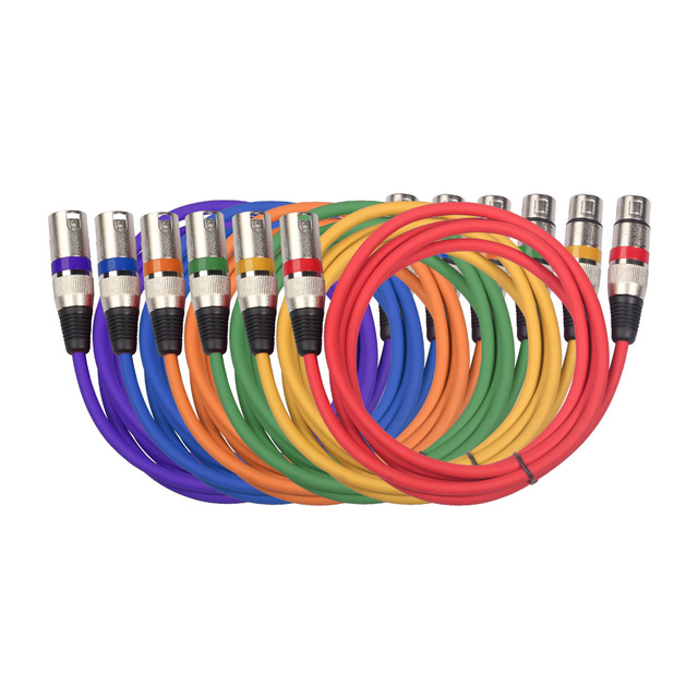 OEM ODM Color Xlr Microphone Cable Nickel Plated Xlr Connector Balanced Microphone Cable Mic 3 Pin Xlr Cable Male to Female