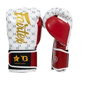 นวมชกมวย Fairtex Booster หนังวัวแท้ ระบายอากาศได้ดี ซับเหงื่อ น้ำหนักเบา ปิดด้วยแถบตีนตุ๊กแก สีแดงขาว รุ่นพิเศษ - Product Image 1