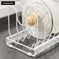 Étagère à vaisselle moderne en métal style vague pour cuisine, support de couvercles de casseroles rétractable et réglable, rangement multifonctionnel pour casseroles