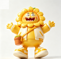 Figurine de collection personnalisée en PVC et ABS, motif tournesol de dessin animé, statue d'art fabriquée en Chine, OEM sur mesure pour la vente en gros aux marques