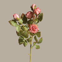 Mini-rose artificielle en soie à bordure rétro, très vendue, pour la décoration de la maison, des mariages et des fêtes