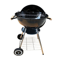 Barbecue portable de 18 pouces, barbecue au charbon de bois en émail de porcelaine avec pieds en acier inoxydable