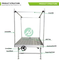 Table de culture verticale intérieure à système d'inondation et de refoulement pour serre agricole hydroponique, avec étagère roulante