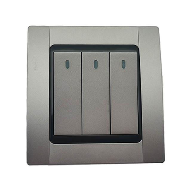 Vnx Double Plate Silver Wall Switch 3gang 2way Uk Standard Wall Switch