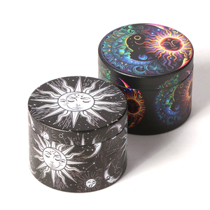 50mm Metal Zinc Alloy Herb Grinder Hot Selling 4-Layer Flat Free Type Frosted <b>Technics</b> Customizable Logo Tobacco Grinding - Product Image 4