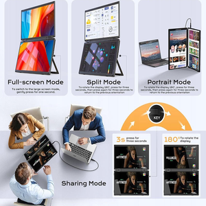 Moniteur <span class=keywords><strong>portable</strong></span> à double écran de 15,6 pouces, écran détachable, extension de moniteur pour <span class=keywords><strong>ordinateur</strong></span> <span class=keywords><strong>portable</strong></span> Plug and Play pour Windows MAC - Product Image 2