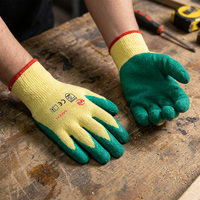 Gants de travail en coton de calibre 10 SNELL Safety, enduits de latex, antidérapants, imperméables, conformes à la norme EN388, pour travaux de construction et industriels