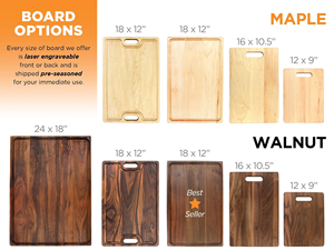Planches à charcuterie XL en bois 24x18 pouces avec double poignée, planche à découper et plateau de service réversible en noyer personnalisé pour cadeau - Product Image 4