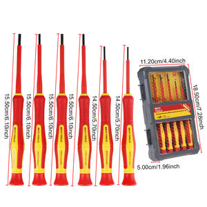 Jeu de <span class=keywords><strong>tournevis</strong></span> isolés 6 pièces 1000V, <span class=keywords><strong>tournevis</strong></span> de précision Phillips et <span class=keywords><strong>plat</strong></span>, outil multifonction pour électricien - Product Image 2