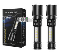 Lampe torche tactique LED rechargeable portable haute puissance, zoomable, longue portée, étanche, pour situations d'urgence en extérieur